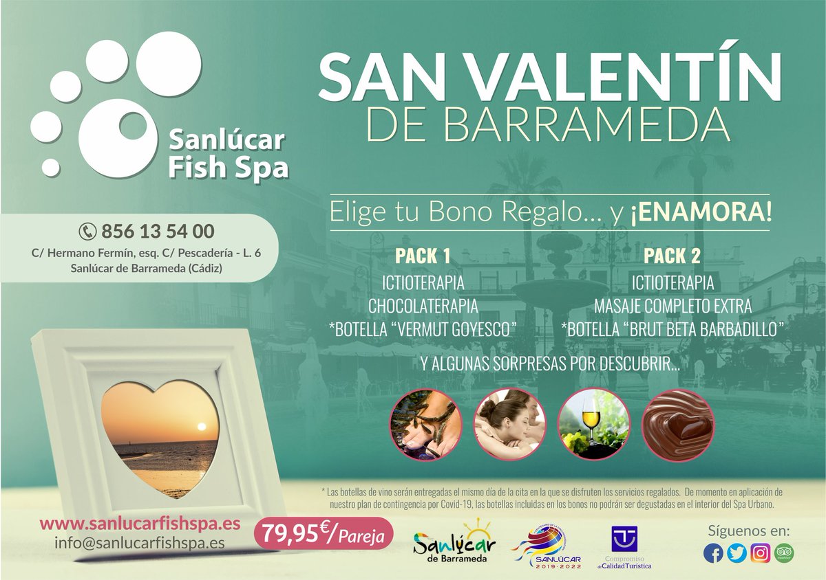 SanlucarFishSpa's tweet photo. "San Valentín de Barrameda"

Llena tus fotos de amor, con una buena puesta de sol!❤🌅 #SanValentin2022
https://t.co/UjxBePjJqq
"Deja en nuestras manos tus sorpresas y regalos, cada día cuenta." #RegalaExperiencias

#Sanlúcarterapia, ¿Comenzamos a Sentir?
https://t.co/8PSDGrxVgU https://t.co/EIRytNdsQY