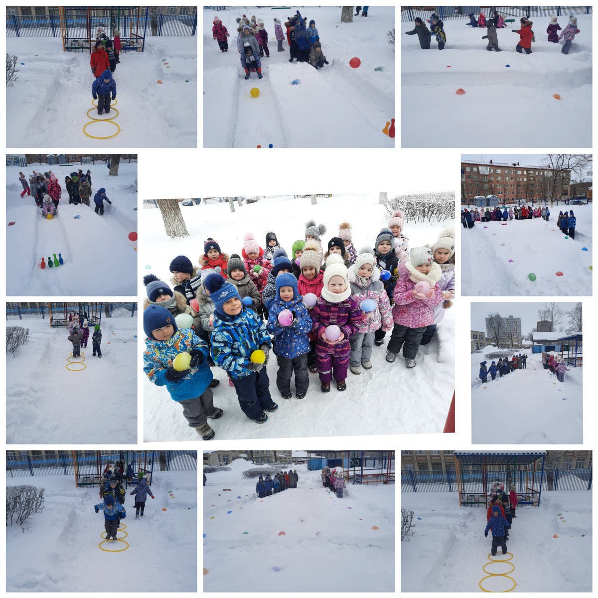 В группе "Тюльпан" родители создали на участке постройки для детей.Ребята с огромным удовольствием играют в различные спортивные игры. Зимние постройки украсили цветными ледяными шарами. Детям очень интересно участвовать в познавательно эспер-ной деятельности вместе с родителями