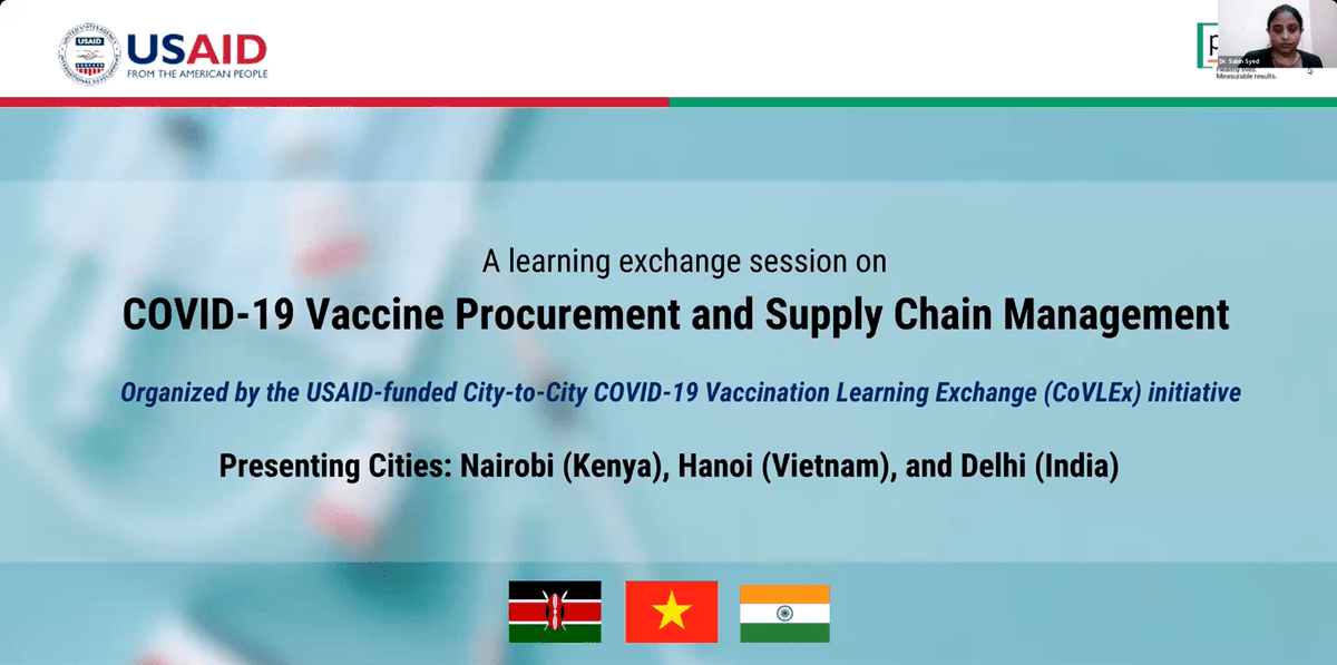 USAID_Covlex's tweet photo. Last week, at @PSIImpact's third #LearningExchangeForum, Nairobi, Hanoi and Indore shared interesting best practices around the theme ‘COVID-19 vaccine supply chain management and last mile delivery’.
#CoVLEx #VaccineEquity #VaccineSupply https://t.co/93ScnyK3yb