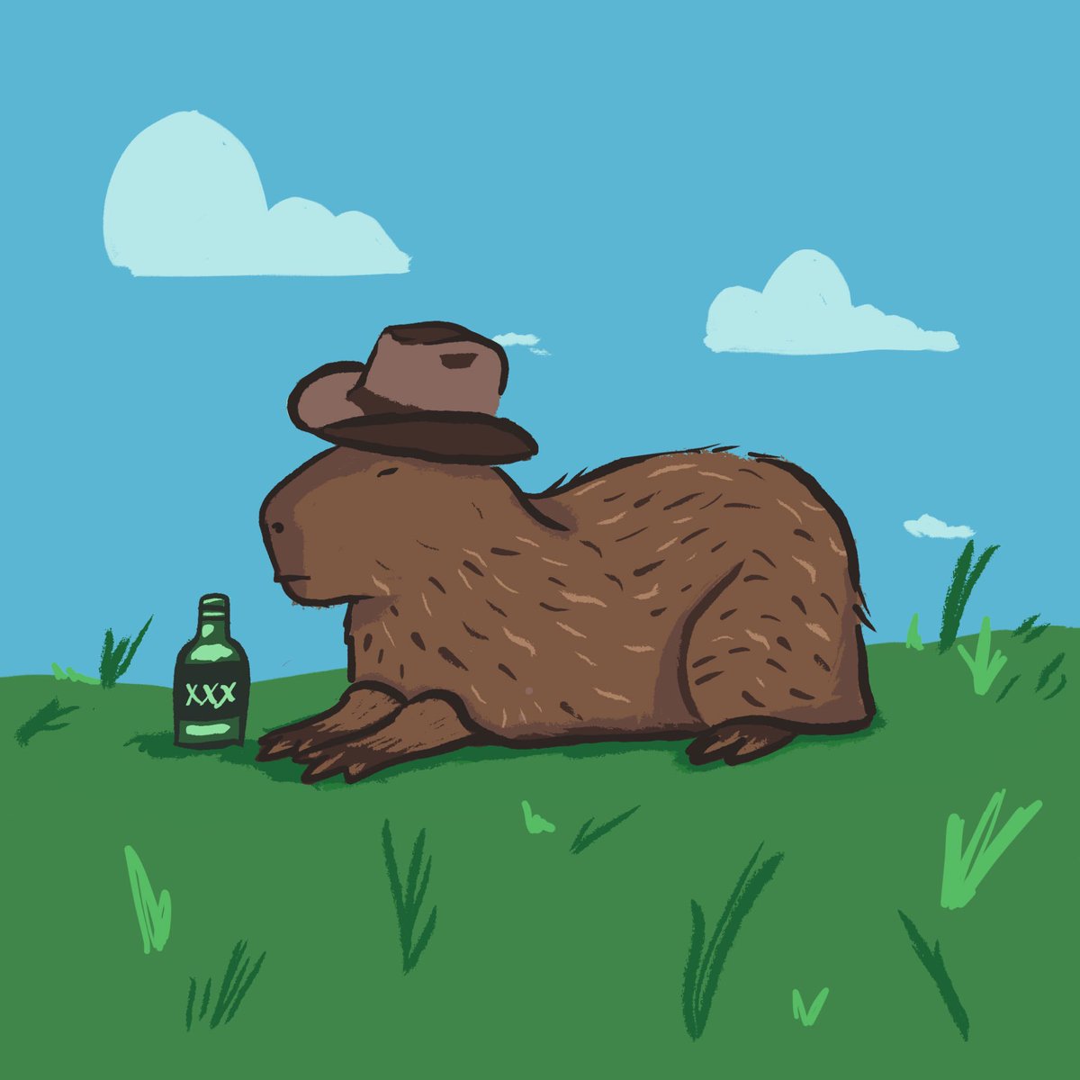 DevonYoungbird's tweet photo. Capy cowboy 🤠 #AdobeFresco #Capybara #digitalart https://t.co/yOEWCXZ180