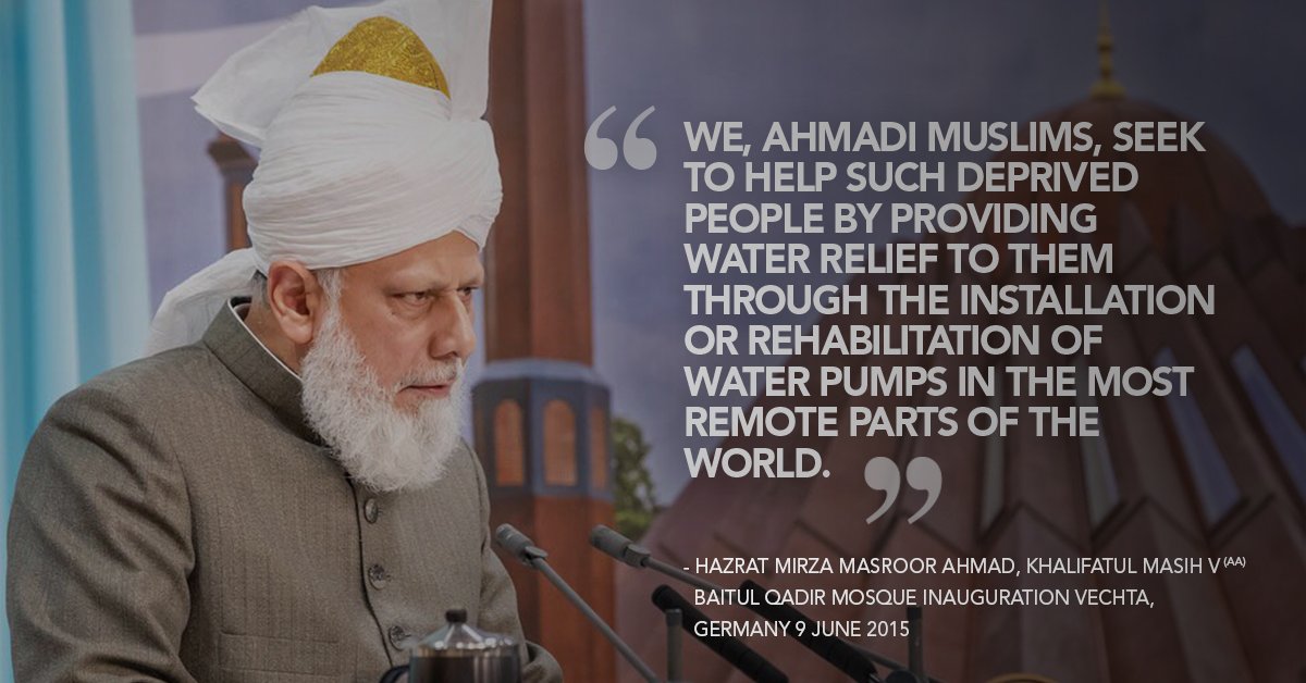 zahid22's tweet image. “We, Ahmadi Muslims, seek to help such deprived people by providing water relief to them through the installation or rehabilitation of water pumps in the most remote parts of the world.” #AhmadiyyaKhilafat