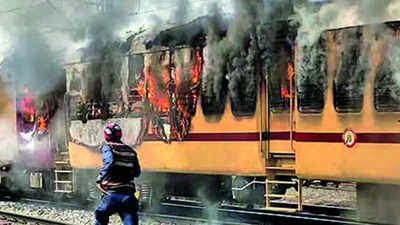 Burning Train In Bihar