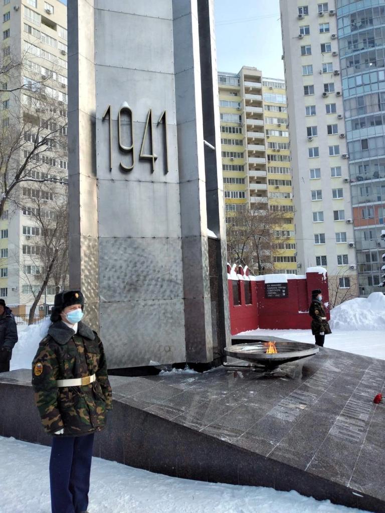 27 января - День полного освобождения Ленинграда от фашистской блокады. Лучшие кадеты школы несли Вахту Памяти на Посту номер 1.