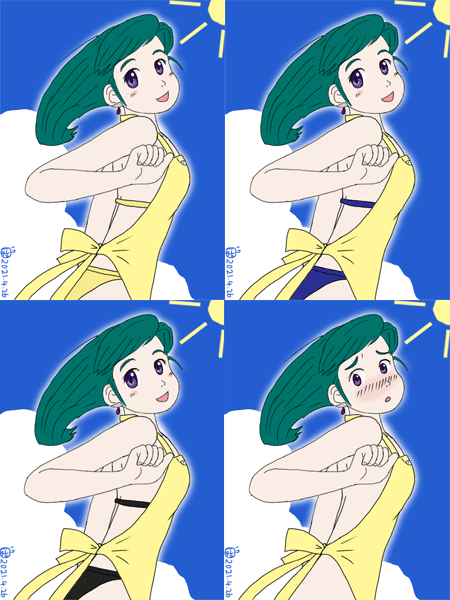 裸エプロンのtwitterイラスト検索結果