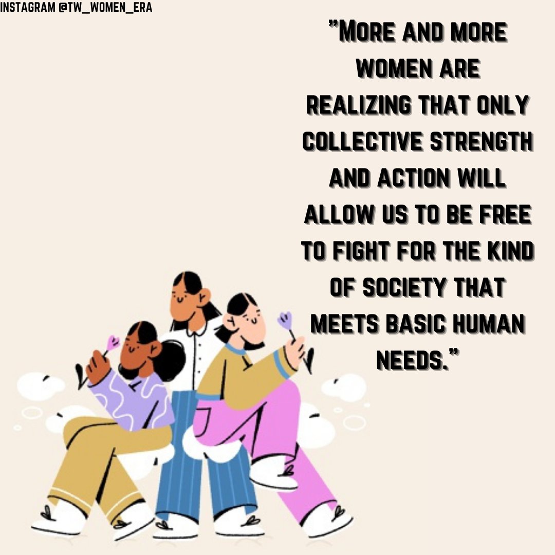 'More and more women are realizing that only collective strength and action will allow us to be free to fight for the kind of society that meets basic human needs.'
.
.
.
.
.
#womenpride #womenempowerment #womensupportingwomen #womenmillionairemindset #womeninspringwomen #women