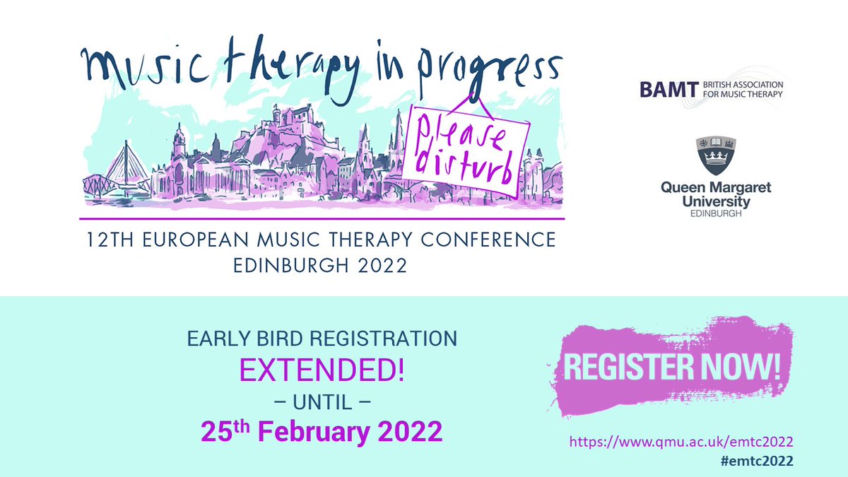 #emtc2022 the early bird deadline is now extended to 25 February. #musictherapy #pleasedisturb #shoogle
