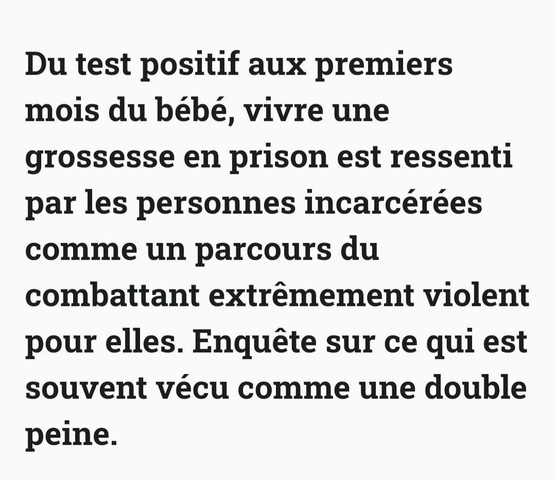 Très fière de vous annoncer la sortie de mon enquête sur les conditions de vie des personnes vivant une grossesse en prison dans <a href="/neon_mag/">NEON</a> 
neonmag.fr/enquete-vous-a…