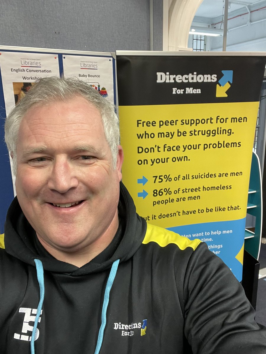 bigste73's tweet photo. Spending the morning at #Northwich @cwaclibraries promoting @Directions4Men and #mensmentalhealth. If you’re in the area pop in for a chat and free pens!
#ItsOkayToNotBeOkay https://t.co/GCzCykuhQN