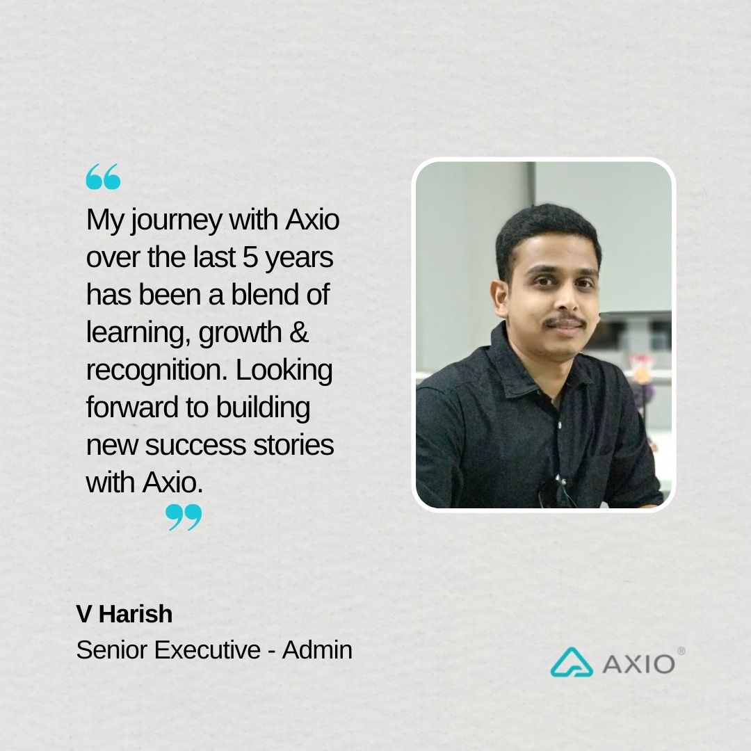 axiobio's tweet photo. Introducing V Harish, Senior Executive - Admin at Axio.
Harish has been associated with Axio since 2016 & provides administrative support & manages office function at Axio.
See opportunities to make an impact at Axio: https://t.co/uXxp3LCeGU
#WorkAtAxio #CareersAtAxio #Careers https://t.co/FwBKiMHEEP