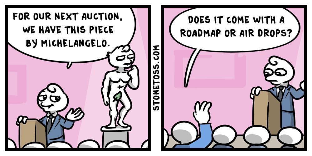 Maryloo_21's tweet photo. As funny as this is, can’t help but wondering the consequences to physical art after #nft https://t.co/YH3hX6mT4w