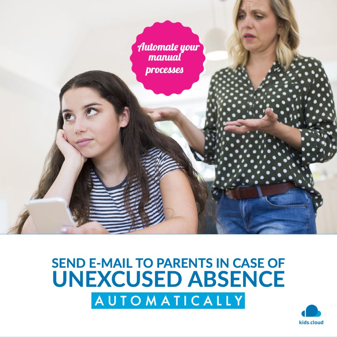 Want to inform parents automatically  regarding an unexcused absence? Ask us how? #kidsdotcloud #software #sportclub #school #foyerscolaire #Luxembourg