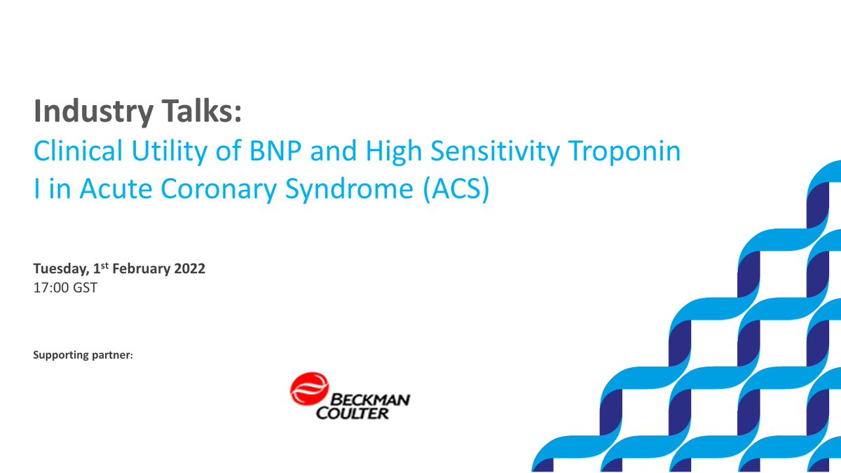 whxlabsdubai's tweet photo. The online show still goes on...

Join Beckman Coulter's industry talk on Clinical Utility of BNP and High Sensitivity Troponin I in Acute Coronary Syndrome (ACS).

Find out more: https://t.co/bTZ7KTrpWQ https://t.co/Aez9Mc1xAf