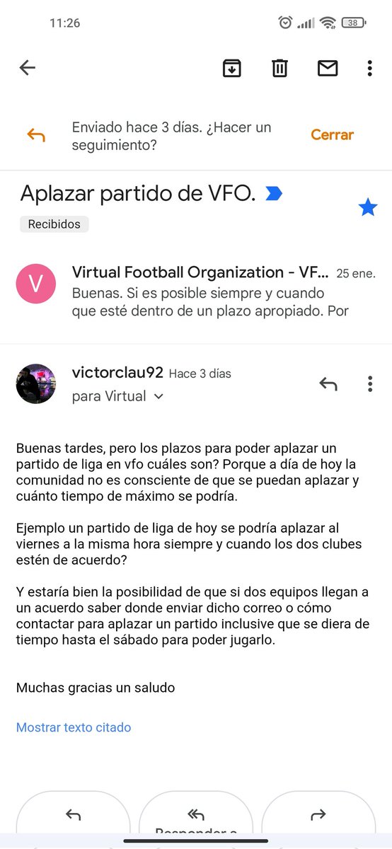 Después de 3 días sigo esperando una respuesta por parte de <a href="/VFOspain/">VFO España</a>  a una duda que creo que a día de hoy tiene toda la comunidad de clubes pro