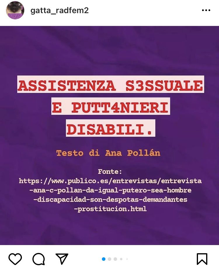 Radfem_Italia's tweet photo. I promotori della prostituzione sono caduti ancora più in basso: non più solo il nascondersi dietro agli uomini disabili, ora anche alle donne disabili.
Riproponiamo un testo di Anna Pollán, tradotto da gatta_radfem2
#modellonordico #nordicmodelnow
https://t.co/t7ViGlcdCq https://t.co/yJzNSTW232