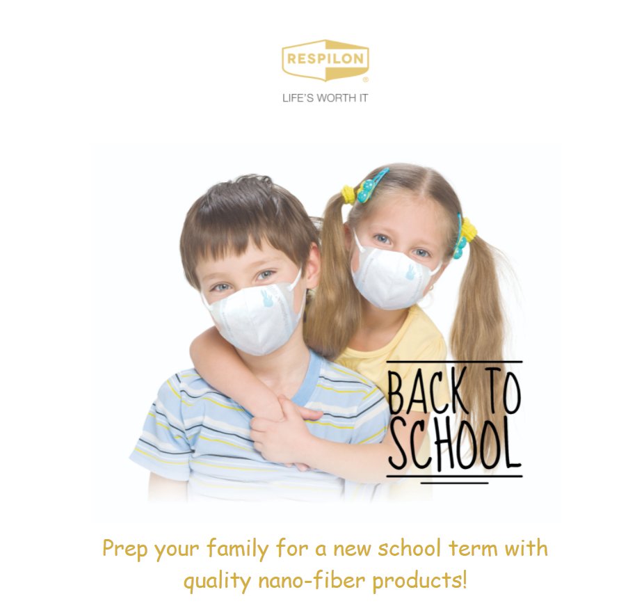 respilonaus's tweet photo. BACK TO SCHOOL SALE IS ON!!! A safe return of your kids back to school is important and why not gear them up virus efficient nanofiber protection! Shop for respilon products with up to 50% OFF on https://t.co/HaIONV6vOu until midnight 31st January!
#Rshield #respimask #respilon https://t.co/sC58usZy3K