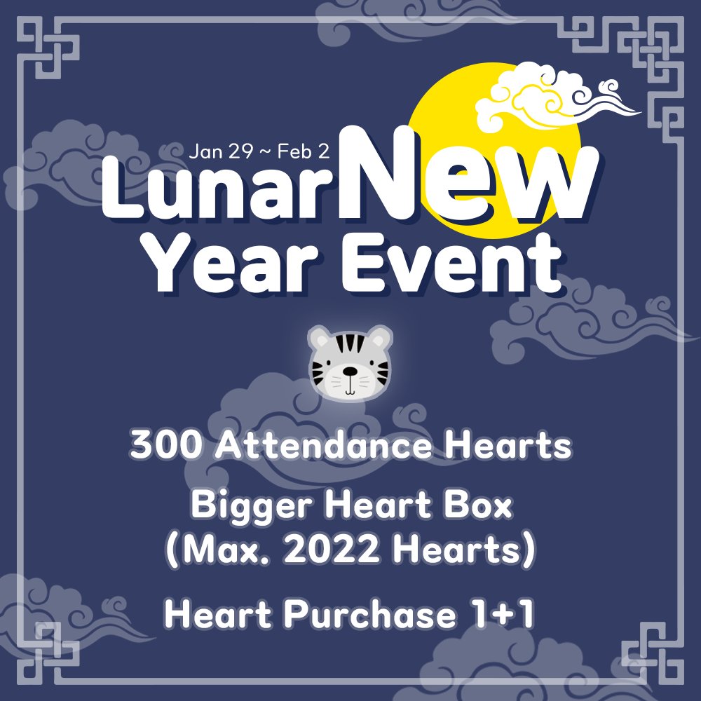 kpopidol_en's tweet photo. 🌞Happy Seollal (Lunar New Year)🌞
To celebrate this big festival in Korea, #CHOEAEDOL has prepared some goodies for our users!
📅Jan 29 ~ Feb 2
🌞300 Attendance Hearts
🌞Lucky Heart Box (2022 Heart Max!)
🌞Heart 1+1 Promotion
For detail, read the post on in-app event board https://t.co/SpxSdPAthP