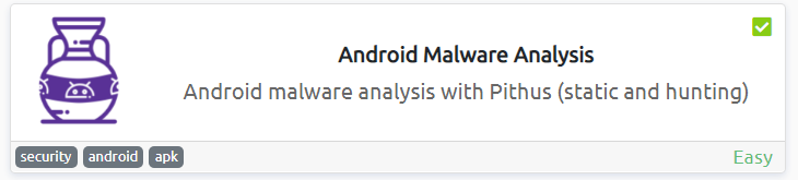 _sh3bu's tweet photo. Android Malware Analysis  - I have just completed this room!
 Check it out:  https://t.co/IU5kEeDAaG #tryhackme #security #android #apk #androidmalwareanalysis via @tryhackme https://t.co/0TMOH5ZEeG