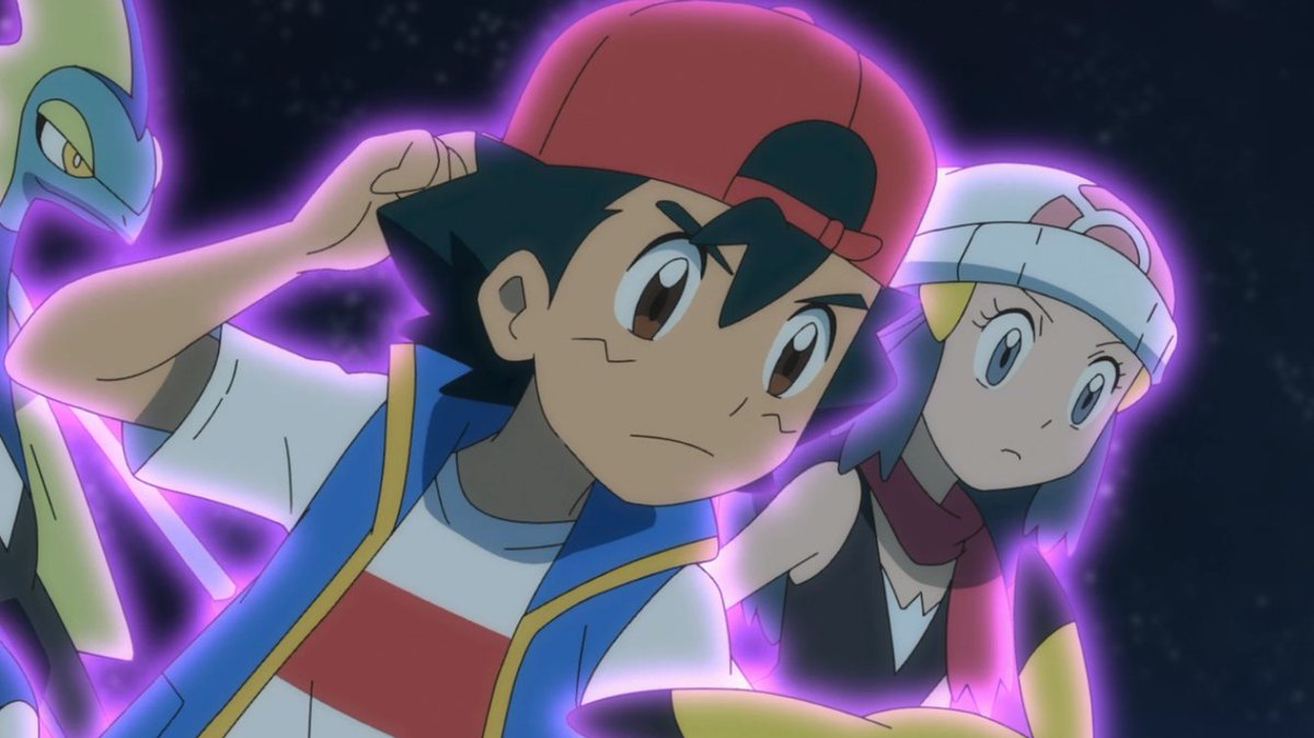 * Ash and Dawn high touch* Ash turning his cap like old times* Brock rippin...