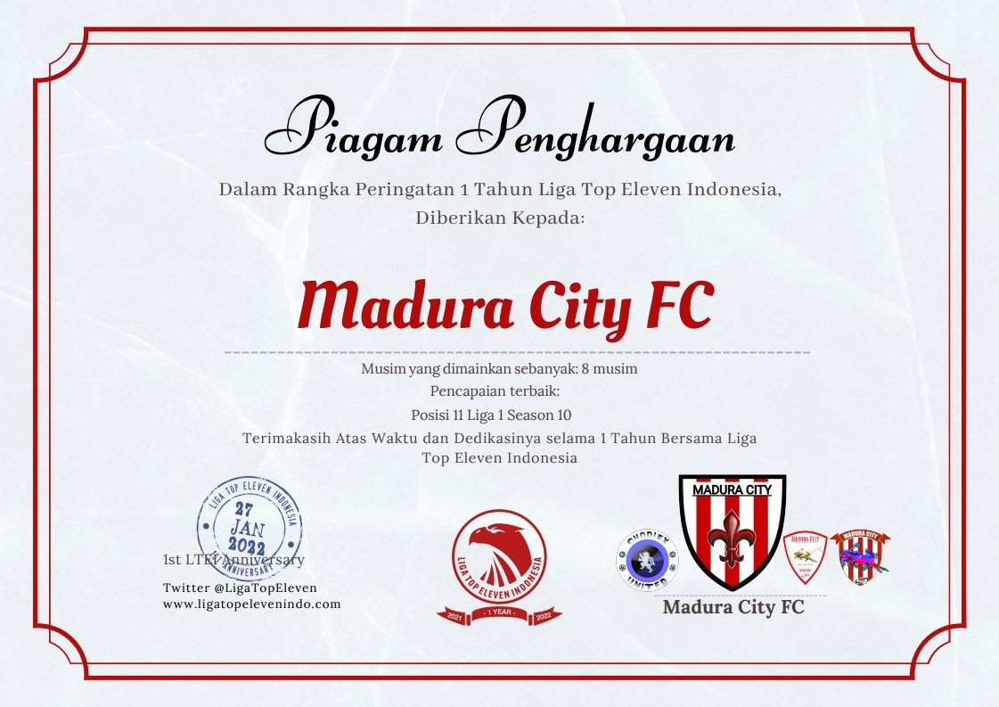 LigaTopEleven's tweet photo. LTEI "𝗛𝗔𝗥𝗜 𝗣𝗘𝗡𝗚𝗔𝗡𝗨𝗚𝗘𝗥𝗔𝗛𝗔𝗡" 2022

Konsisten bermain selama 8 musim bersama LTEI
4. @MaduraCity01 
5. @AutoShootZR 

#LigaTopEleven #LTEIHariPenganugerahan https://t.co/2GmSAd6IxB