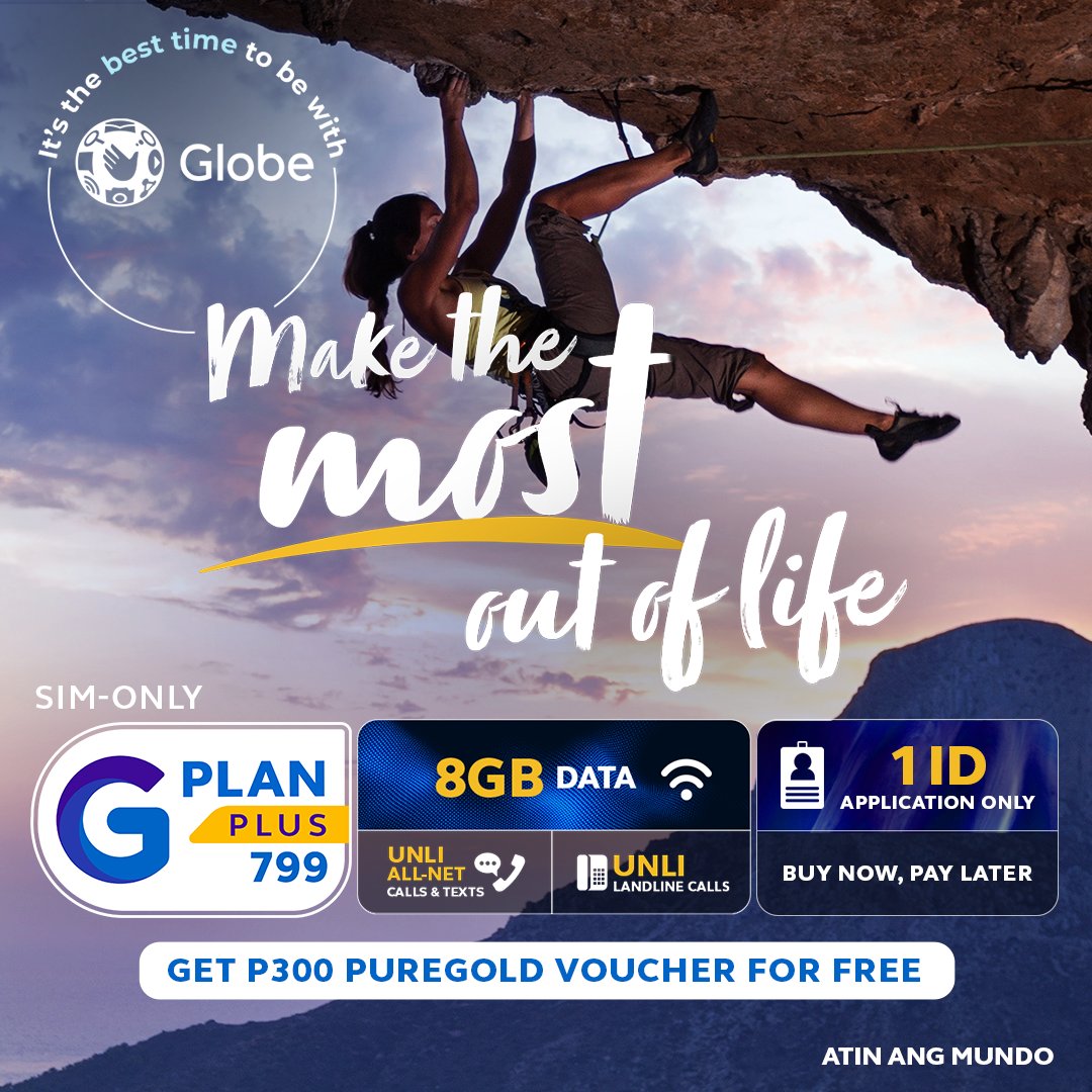 TownValenzuela's tweet photo. Make the most out of the all-new GPlan Plus 799.

Unlock 8GB data with unli allnet calls and texts PLUS unli landline calls nationwide! Just visit Globe EasyHub Valenzuela Town Center at Ground Floor and submit 1 valid ID to apply and avail of our "Apply Now, Pay Later" promo. https://t.co/UAqzIYHJ7t