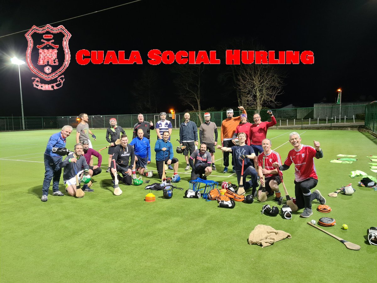 Cualasocialhurl's tweet photo. An impressive 19 souls out Last night for a very enjoyable session kicked off with a custom workout  by the very inspirational @AntoODonoghue. As you can see lads no Pizza's 
#Dublingaahealthyliving  #SocialHurling #bitofcraic @Cualasocialhurl @CualaCLG https://t.co/CorpDH6swF