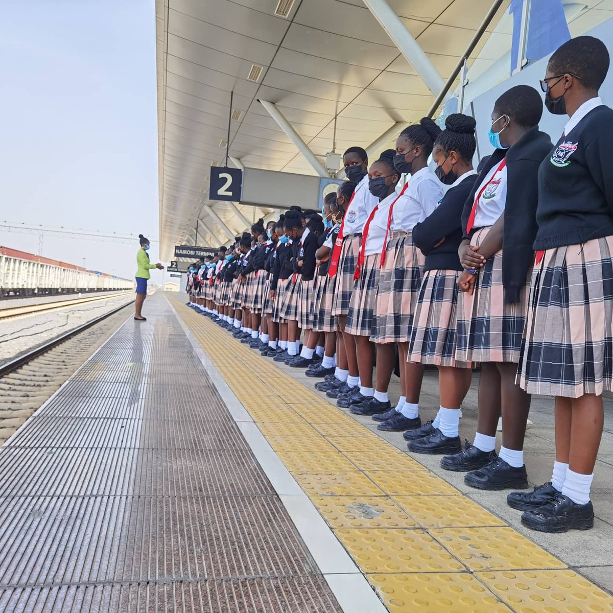 sgr_operation's tweet photo. Magomano Girls High School, from Kinangop being treated to an educational visit at the Nairobi Terminus. #magomanogirlshighschool #madarakaexpress #nairobiterminus #afristar #KenyaRailways https://t.co/c9SWQ2a15h
