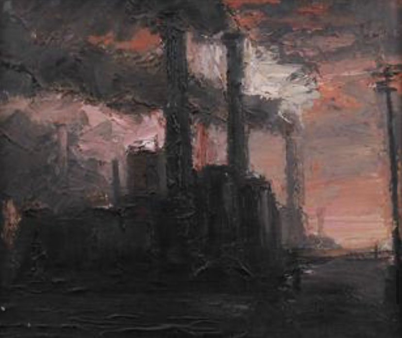 theodore_major's tweet photo. Theodore Major (1908-1999) 
‘Chimneys and Pink Sky' 
24" x 20" 
Oil on Board
Private Collection

#theodoremajor #industry #factories #pinksky #sky #art #artist #artwork #painter #painting #oilpainting #fineart #modernart #modernbritishart #twentiethcenturyart #northernart #wigan https://t.co/TA5hG13Rlf