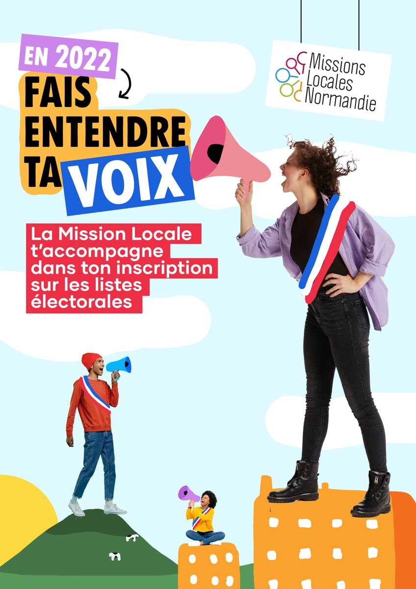 En 2022, FAIS ENTENDRE TA VOIX !
Les Missions Locales de <a href="/ARML_NORMANDIE/">Missions Locales Normandie</a> sondent les #jeunes  jusqu'au 22 février, sur leur #engagementcitoyen, et les accompagnent dans leur inscription sur les listes électorales, pour porter haut et fort leur VOIX.
<a href="/ACanayer/">Agnès Canayer</a>  <a href="/UNmissionlocale/">UNML</a>