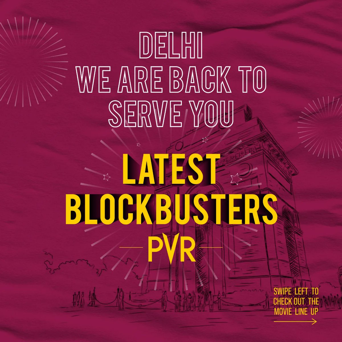 _PVRCinemas's tweet photo. DELHI WE ARE NOW OPEN, WITH MUCH-AWAITED TITLES
Book your tickets for an amazing weekend NOW!
#pvr #pvrcinemas #pushpa #83ATPVR #releasesthisweek #SPIDERMANATPVR #83movie #spidermannowayhome #screme #kingsman #Dune #DuneAtPVR #Hridayam https://t.co/AXxNkF1Rbr
