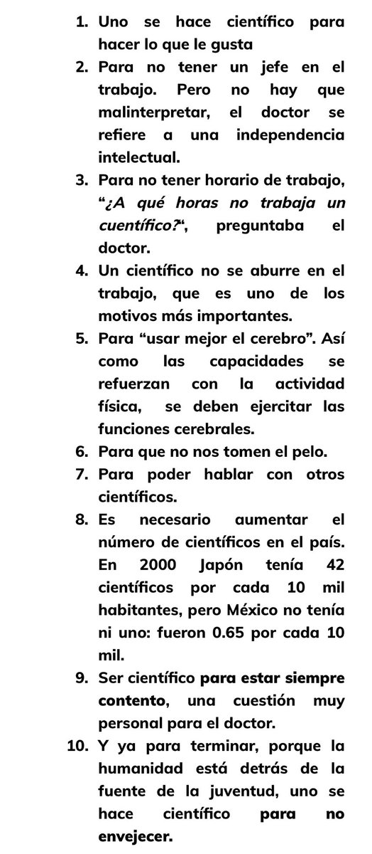 doctormacias's tweet photo. 10 razones para dedicarse a la ciencia. De Ruy Pérez Tamayo. https://t.co/9EJLX5ntwg