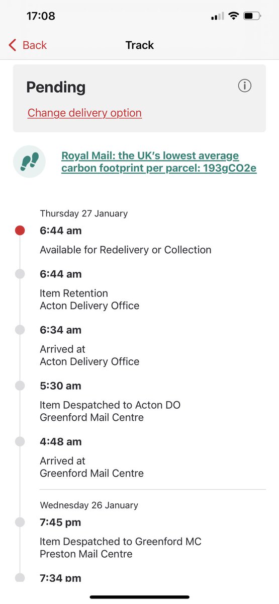 bizzbee84's tweet photo. @RoyalMail could you please explain what this means. No delivery was attempted yesterday https://t.co/6BJTsWCztC