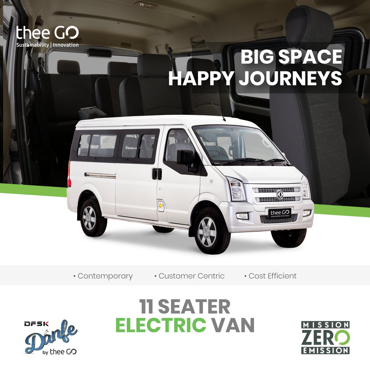 Enjoy your journey to your favorite destinations in thee GO's cost-efficient 11 seater electric van, thee GO DFSK Danfe. 
Contact Us at: 9801882409, 9801882404, 9801969006 
thee-go.com/thee-go-danfe/
#theeGO #Sustainability #Innovation #EcoFriendly #MissionZeroEmission  #DFSKDanfe