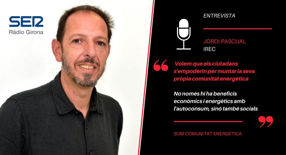 IREC_Energia's tweet photo. 🎙Recupera l'entrevista d'ahir @SERGirona a Jordi Pascual @IREC_Energia sobre la nova eina @som_comunitat per promoure les comunitats energètiques
 
📅27 gen 2022
🤝@ciclica_arq #IREC @EnergiaElectra @diesdagost @Micropobles

🔗https://t.co/sm7Sz1SmaE

#IRECmedia @econ_socialcat https://t.co/CjrwCXHz1O