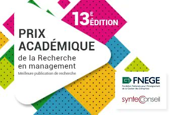 🏆Ne manquez pas le  Prix Académique de la Recherche en Management !

🎯Il a pour objectif de renforcer les liens entre les Grandes Écoles / Universités et les cabinets de Conseil.

📆Date limite : 11 février 2022 

🖱️Déposez votre candidature : buff.ly/3FWKGgw
