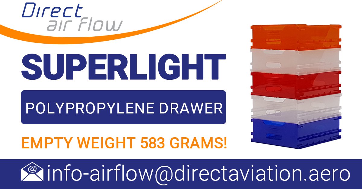 AirlineSupplier's tweet image. Inflight catering news featuring our ATLAS standard ‘Superlight’ drawer. Empty weight is only 583 grams! airline-suppliers.com/supplier-press… #DirectAirFlow #ATLAS #Superlight #Inflight