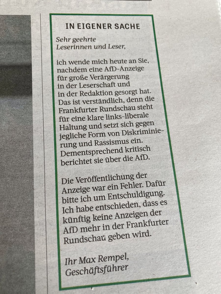 Zur Kenntnisnahme. #AfD