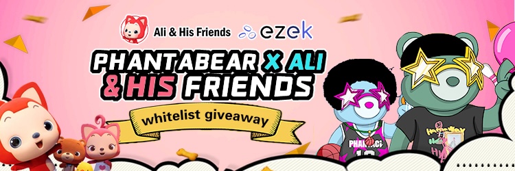 @EzekClub x @0xALINFT 🦊Ali & His Friends has gifted Phanta Bear🐻with 60 WL 🎁Event 1: Lucky Draw 1. Follow @0xALINFT and @EzekClub 2. Like, Retweet, and tag 3 friends👪 3. 30 lucky winners will be randomly chosen to be whitelisted!📔