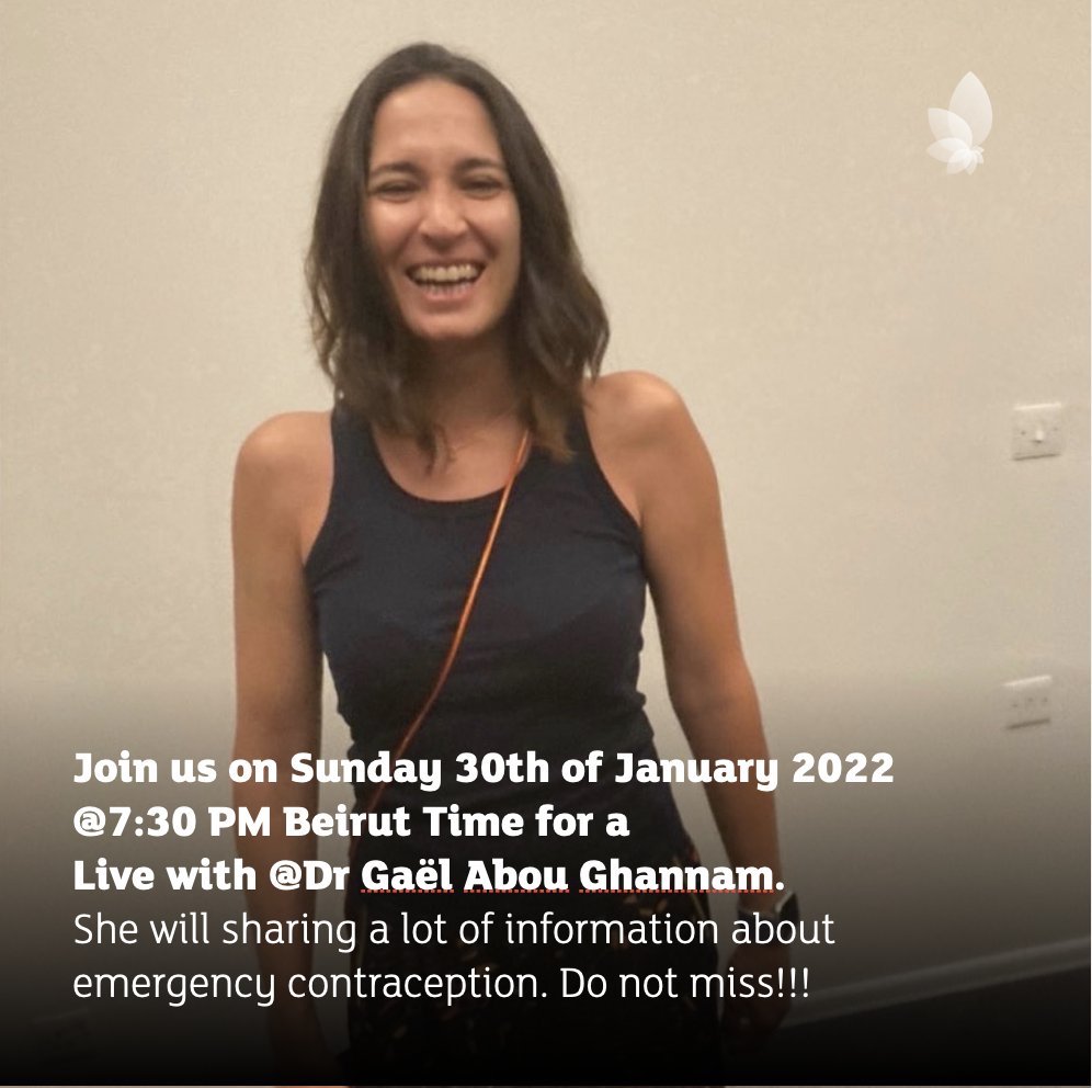 ExeltisM's tweet photo. Join us on Sunday 30th of January 2022 @ 7:30 PM Beirut Time for a Live with @Dr Gaël Abou Ghannam, Obstetrician - Gynecologist who will explain more about Emergency contraception and various types of hormonal pills. https://t.co/H7vVZO7hCI