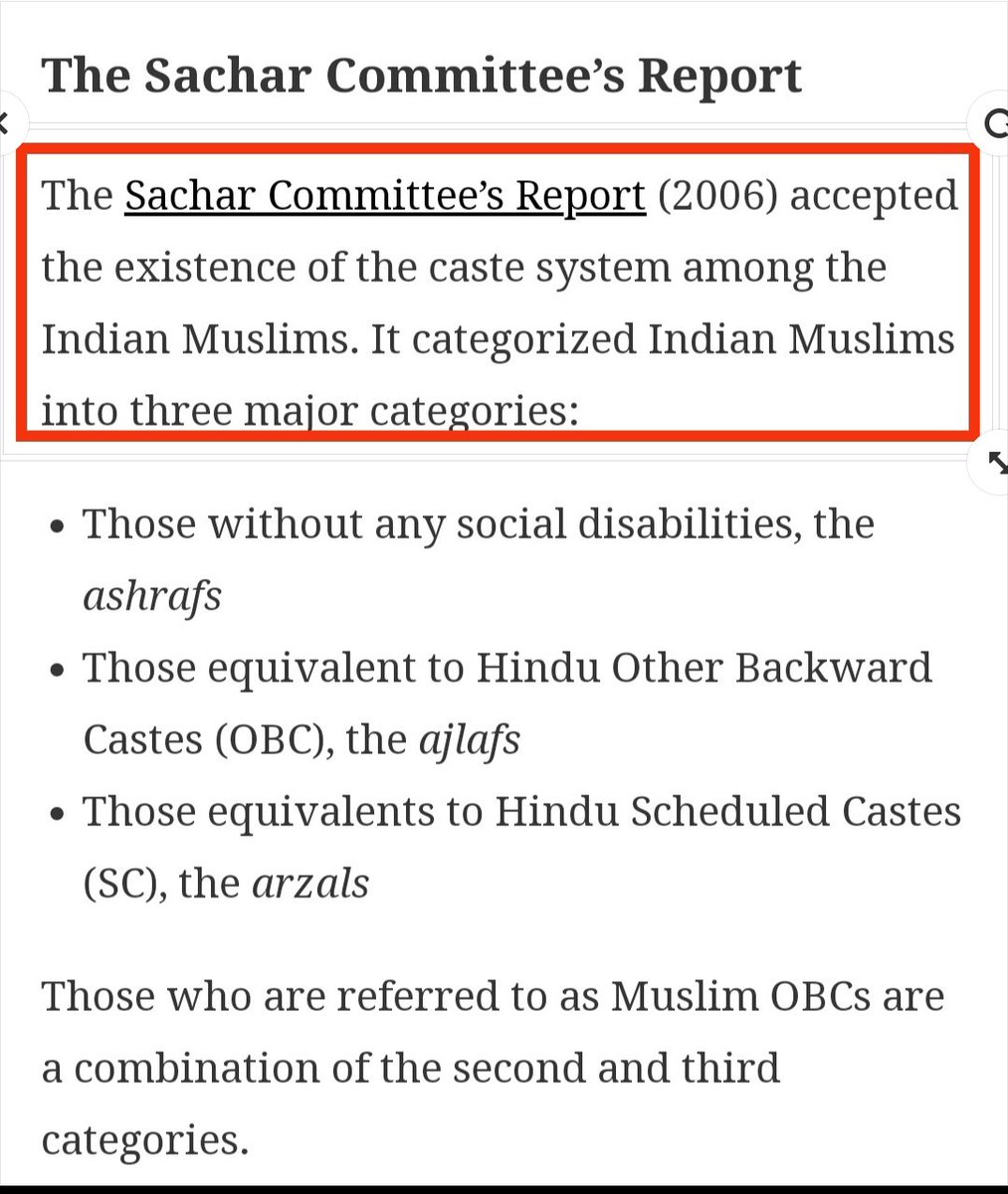 GR_Raghavender's tweet photo. The #Sachar Committee’s Report (2006) accepted the existence of the caste system among the Indian Muslims.
@DivyaSoti @yusufpore
https://t.co/bo7Weq7jie https://t.co/nP01TuKdd8