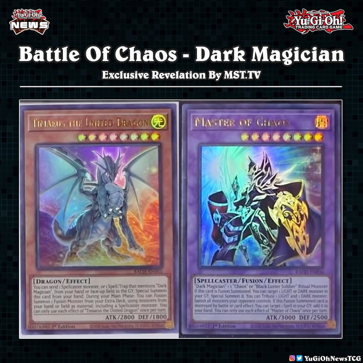 YuGiOh News on Twitter: "❰𝗕𝗮𝘁𝘁𝗹𝗲 𝗢𝗳 𝗖𝗵𝗮𝗼𝘀❱ The new “Dark  Magician” cards from the upcoming “Battle Of Chaos” set have been revealed  by @tomboxcreations❗️#YuGiOh #遊戯王 #유희왕 https://t.co/YM6XDv7EGz" / Twitter