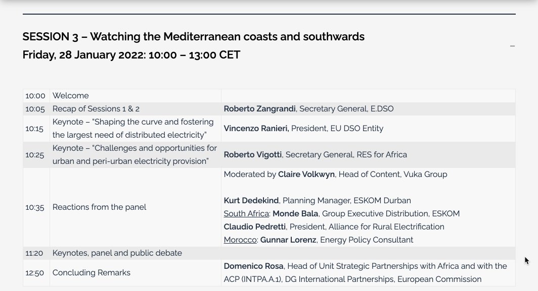 zangrandi's tweet photo. Join me in Session 3 of the #GlobalDSO22 conference devoted to #Africa and electrification through DSO grids! @EnelGroup, #RESfor Africa, @Eskom_SA @RuralElec @GunnarLorenz #EuropeanCommission in the line-up today.
@EDSO_eu @Eurelectric @EPRINews @Energy4Europe https://t.co/8SSVl53jPV