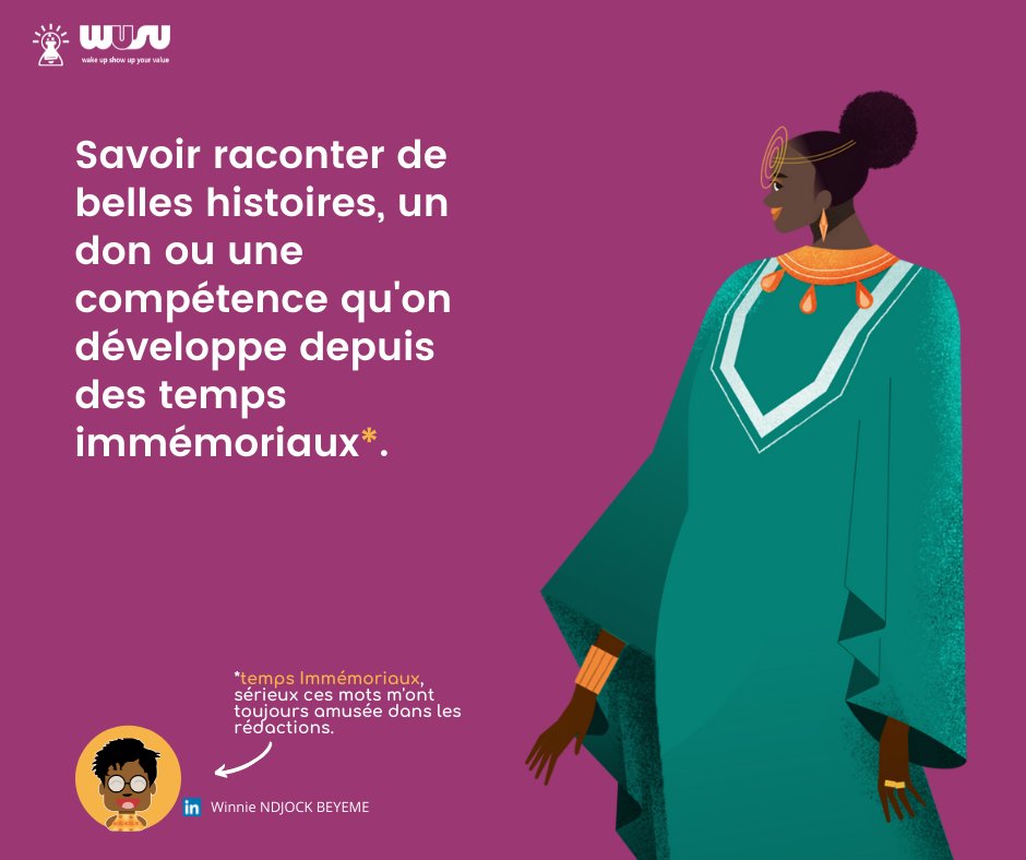 WakeUpShowUp's tweet photo. La fabuleuse histoire du storytelling. 
Retrouvez le carrousel complet publié par @WinnieBeyeme sur Linkedin
https://t.co/KsjcbFEAbK

Carrousel réalisé avec CANVA https://t.co/yKt2eOAIxW