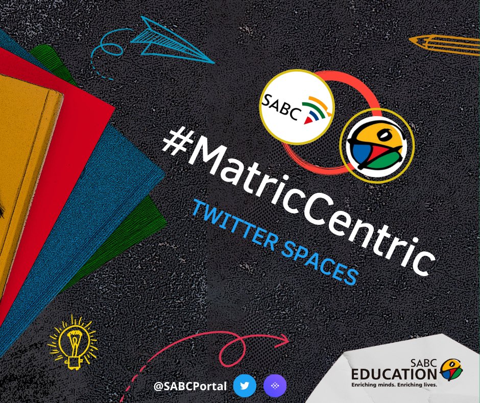 SABC is hosting an online series meant to assist matriculants to navigate life beyond Grade 12. Catch #MatricCentric from next week Monday, 31 January 2021 @ 7PM on SABC Portal’s Twitter Spaces