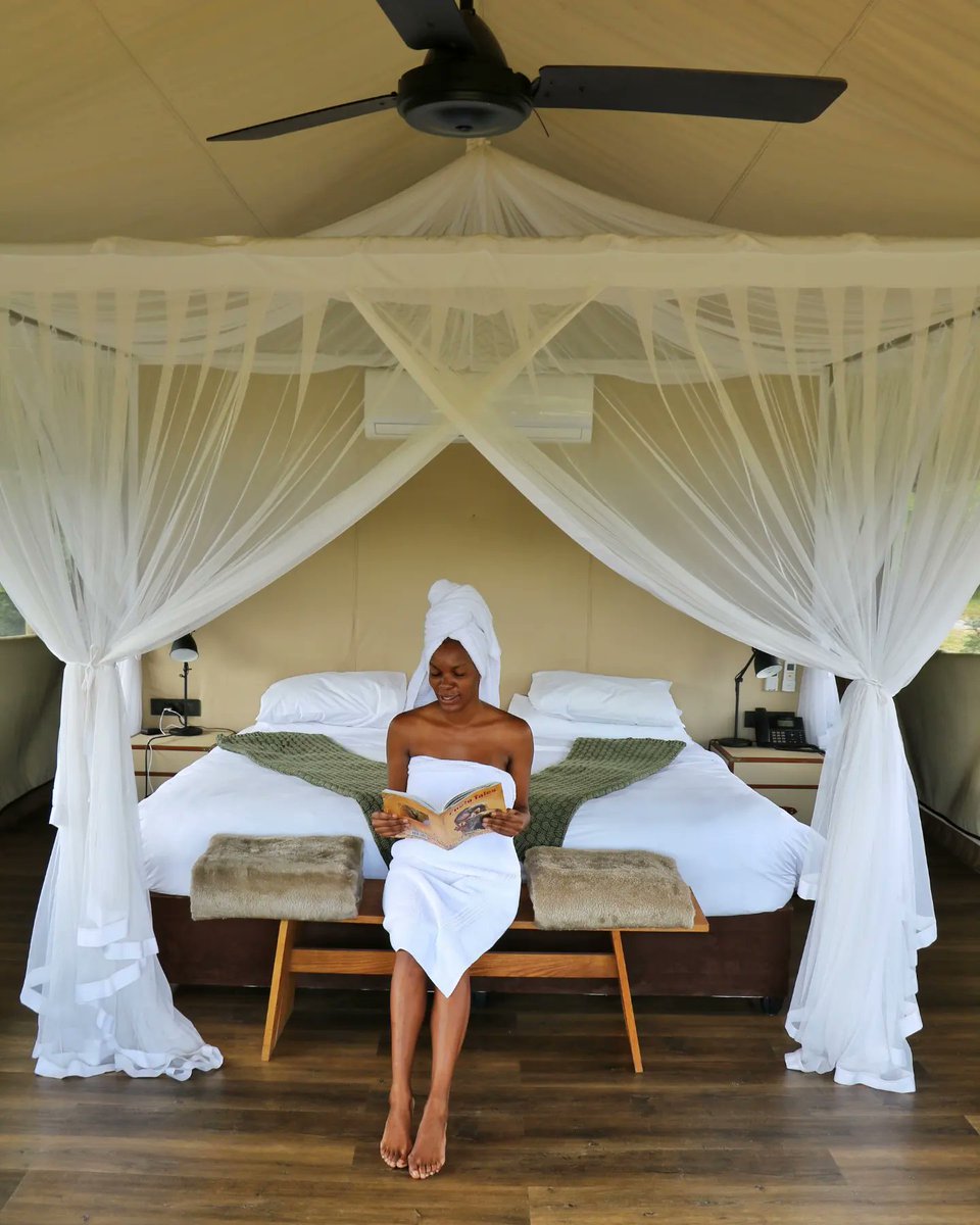 I'm currently safari living at <a href="/MdluliLodge/">Mdluli Safari Lodge</a> in the Kruger Park 🌿

Each luxury tent is equipped with it all - I highly recommend you visit the next time you're in Mpumalanga. 

Is this an experience you'd like to try?
