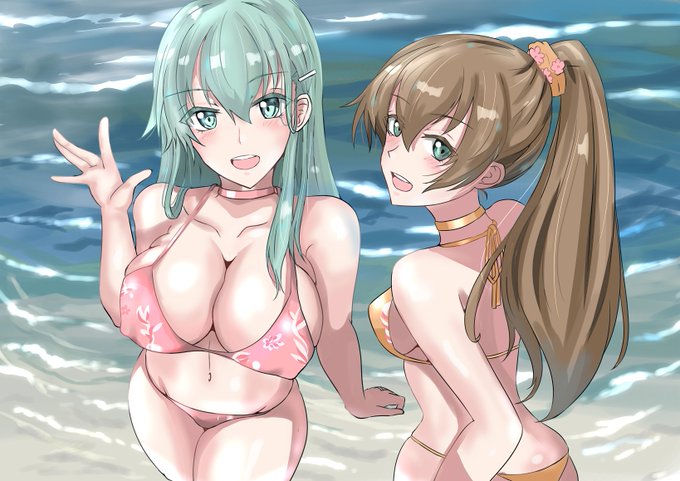 #女の子二人のイラストを貼る見た人もやる 