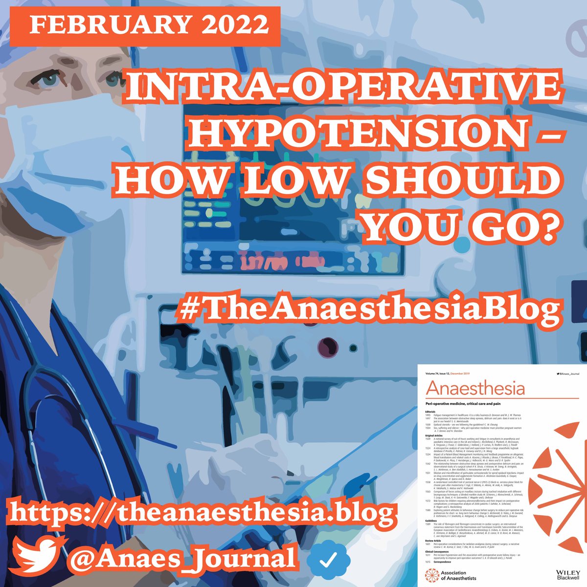 🔐Intra-operative hypotension – how low should you go?

Cara Hughes introduces the February 2022 issue in this month's #TheAnaesthesiaBlog. 

Why do we 'fudge' or charts? Will EHRs overcome discrepancies between blood pressure recordings? 👇

🔗theanaesthesia.blog/2022/01/28/int…