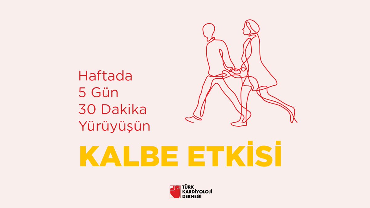 TKDResmi's tweet photo. Kalp sağlığının korunması için düzenli egzersiz çok önemlidir. Hareketsiz yaşamdan kurtulabilmek içinse sanılanın aksine saatlerce spor yapmamız gerekmez. Haftada 5 gün, 30 dakika boyunca yürüyüş yapmak, bisiklete binmek veya yüzmek kalp damarlarının yağlanmasına engel olur. https://t.co/fqSa0hI5kp
