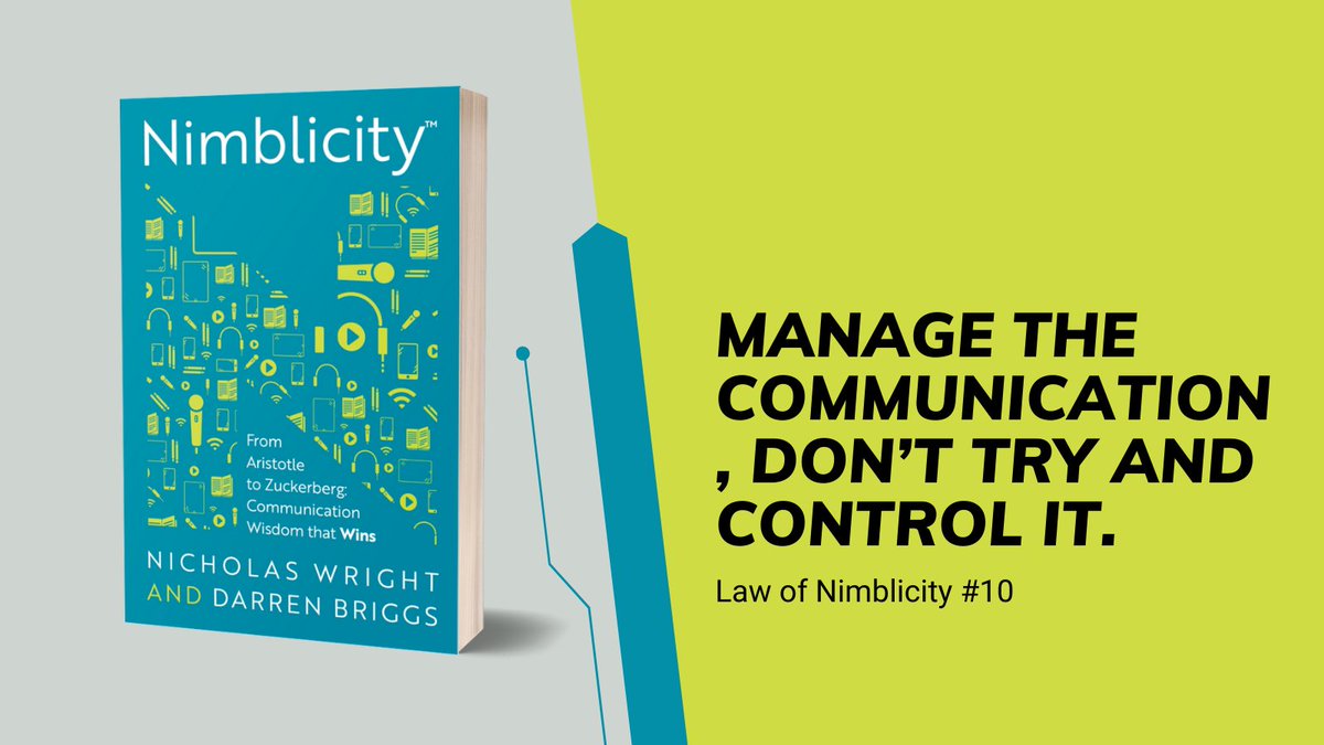 NimblicityBook's tweet photo. The 10th and final law of #Nimblicity by @NicholasHWright and @thecommsman 

Purchase the book when it launches NEXT MONDAY to find out more. We are excited to share our lessons with you https://t.co/vkHKfkzr5v

@PanomaPress https://t.co/FMFi3Ypxwb