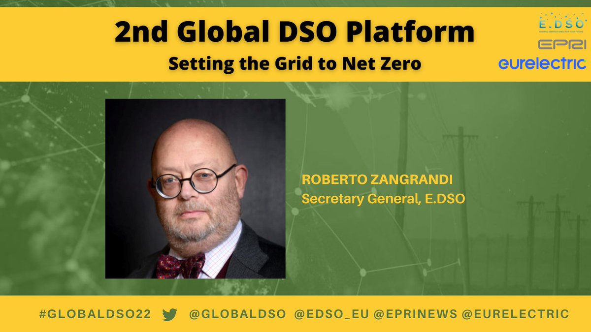 GlobalDso's tweet photo. Welcome to the third session of the #GlobalDSO22! 🌎 

'@zangrandi, @EDSO_eu: "After yesterday's focus on #Europe, #Asia and #NorthAmerica, today we look at how #DSOs help the #EnergyTransition in the #Mediterranean and southwards" 🧭

@Eurelectric @EPRINews https://t.co/9SHxPf71q5