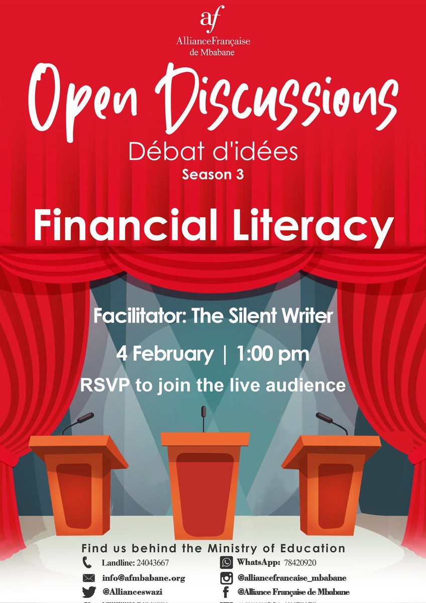 Allianceswazi's tweet image. Come join us as we wrap up the season on Financial literacy😊. 
Open discussions are an eye opener and a great insight to share and take views on the chosen topic. Rsvp to secure your seat and partake in the discussion. 

#OpenDiscussions #financialliteracy #TiniTwitter